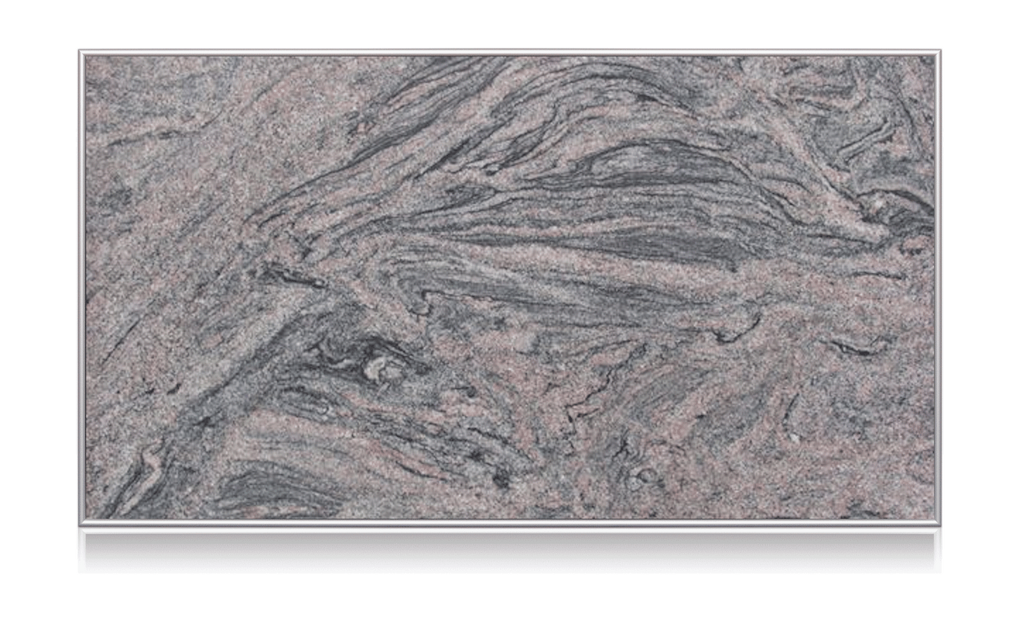 Infrarot Glasheizung mit Alurahmen inkl. Digitaldruck (Black Tiger Granit)