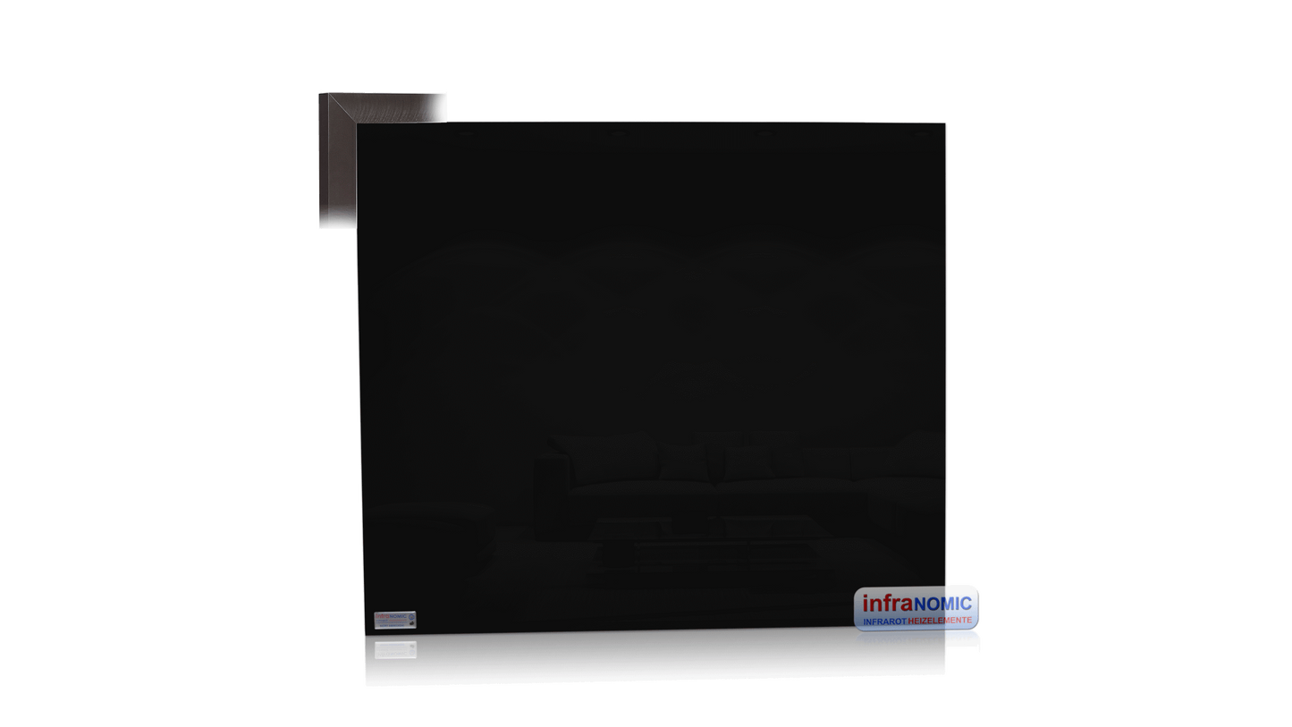Infrarot Glasheizung mit Alurahmen Satin grey