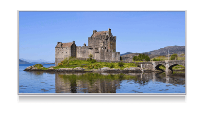 Infrarot Glasheizung mit Alurahmen inkl. Digitaldruck (Eilean Donan Castle)