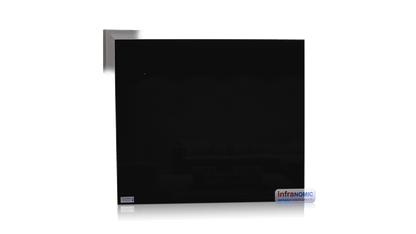 Infrarot Glasheizung mit Alurahmen Satin silver (gebürstet)