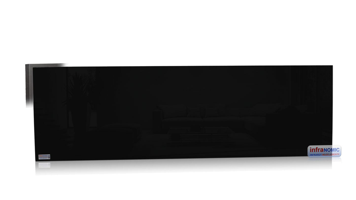Infrarot Glasheizung mit Alurahmen Titan (eckig)