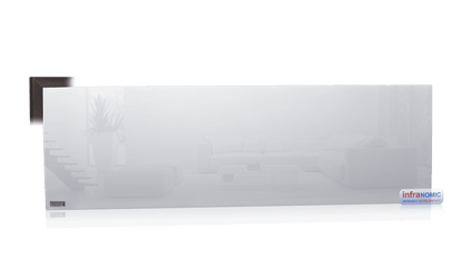 Infrarot Glasheizung mit Alurahmen Satin grey