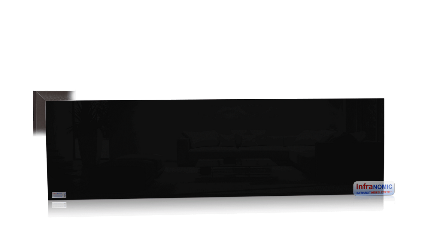 Infrarot Glasheizung mit Alurahmen Satin grey