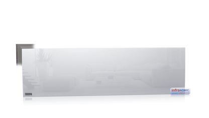 Infrarot Glasheizung mit Alurahmen Satin silver (gebürstet)